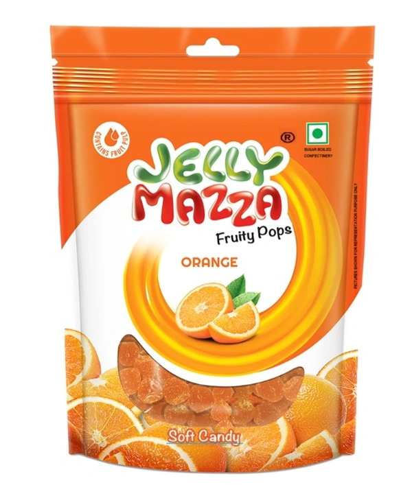 Jelly Mazza Fruity Pops Orange : 150 Gms 