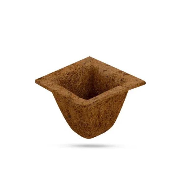 Biodegradable Coir Plant Pots, set of 5 Pieces (Square) , 3 Inch