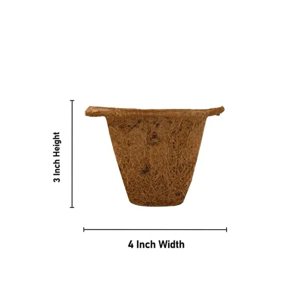 Biodegradable Coir Plant Pots, set of 5 Pieces (Square) , 3 Inch
