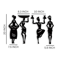 Wall Decor Art, Hall Decoration Items For Living Room, Office, Drawing Room, Bedroom -The Art Of Ingenuity Tribal Women 4 Pcs  - Medium