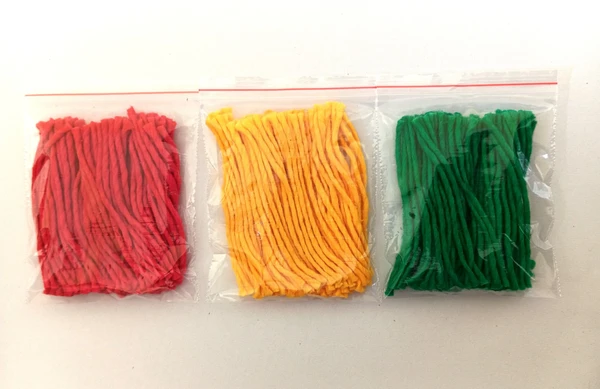 Nagaas® Color Cotton Wicks for Pooja,Red,Yellowand Green  Cotton Wicks, Cotton Wicks for diyas. Each Contains 75 Pieces