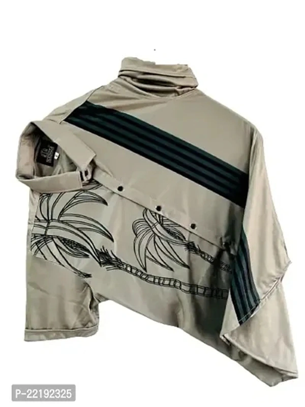 Fashion Bollywood Men's Lycra Half Sleeve Shirt - Brown, Xl