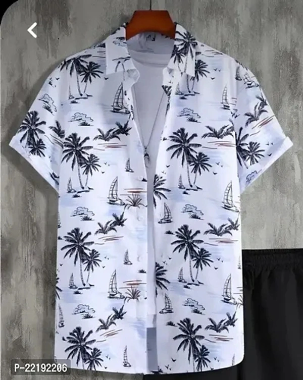 Fashion Bollywood Men's Lycra Half Sleeve Shirt - White, Select Size
