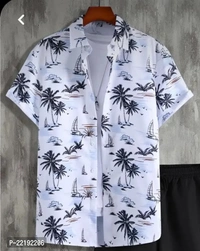 Fashion Bollywood Men's Lycra Half Sleeve Shirt - White, Xl