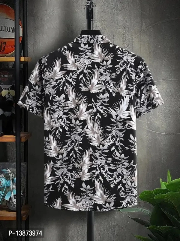 Stylish Lycra Short Sleeve Shirt For Men  - Black, Select Size