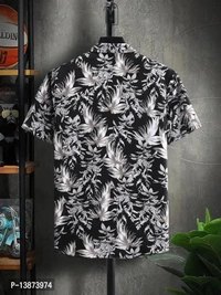 Stylish Lycra Short Sleeve Shirt For Men  - Black, L