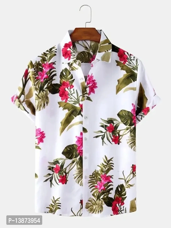 Stylish Lycra Short Sleeve Shirt For Men  - M