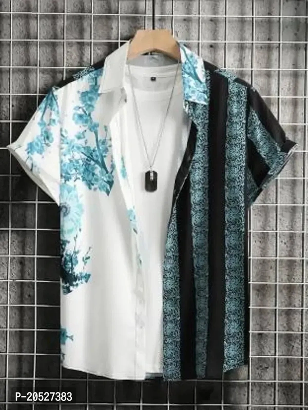 Stylish Lycra Short Sleeve Shirt For Men  - Xl