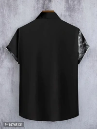 Stylish Lycra Short Sleeve Shirt For Men  - Black, Xl