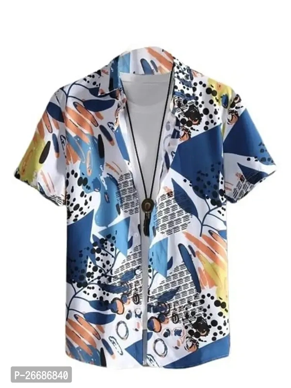Stylish Lycra Short Sleeve Shirt For Men  - S