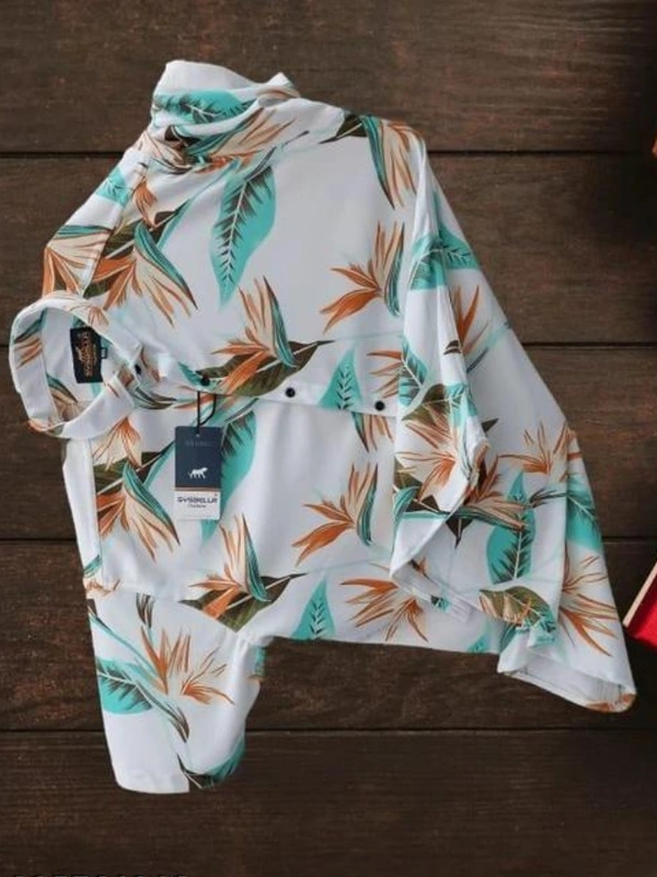 Men Regular Fit Printed Ribbed Colour Casual Shirt - XXL, White