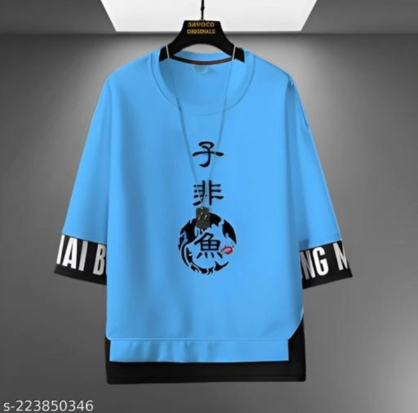 Men T - Shirt Half Seelve !!  - Blue, L