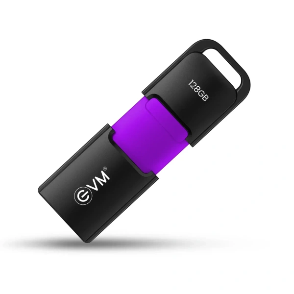 EVM EnX Drive 128GB USB 3.2 Gen 1 Flash Drive - Purple, 10 Years, Contact Customer Care Service