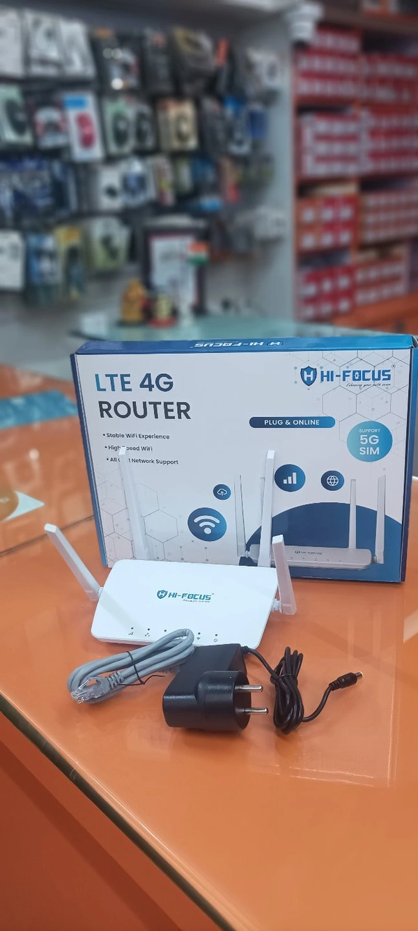Hi Focus HIFOCUS  4g  WIFI Router 300 Mbps Support All Network VI JIO AIRTEL SIM CARDS - White