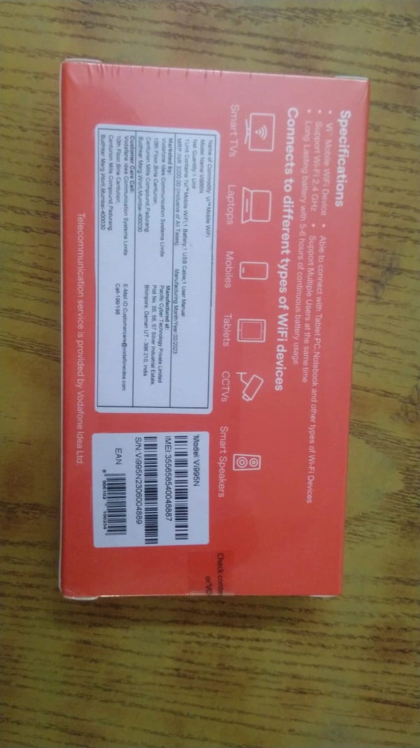 V I Vi 4g Wifi Hotspot Support Only Vi Sim Cards New Model  - White
