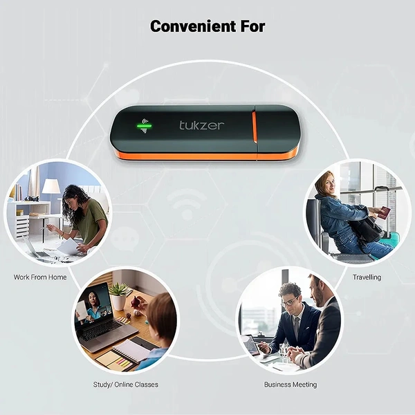 Tukzer  All Sim Support Wifi Wingle Tukzer Usb Wifi Stick - Black, 6;Month Service Center
