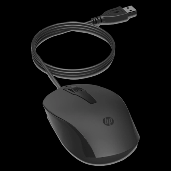 H P HP 150 Usb Wired Mouse - Black, 1 Yr