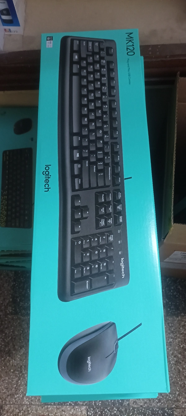 Logitech Mk 120 Wired Key Board Mouse Combo 3 Yrs Warranty  - Black, 3 Yrs Service Center