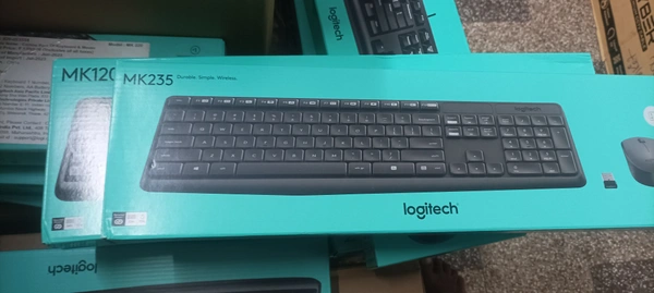 Logitech Mk 235 Key Board Mouse Wireless  Combo 3 Yrs Warranty - Black, 3 Yrs