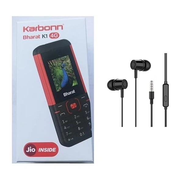 jio Keypad Phone 1000mah Battery Jio 4G sim only Supported & Wired Head Phone Other Network not Supported basic Button Phone - 1 year