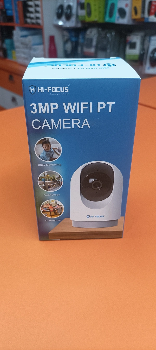 Hi Focus  Hifocus Wifi Camera Rotatable 360 View 1 Year Waranty 3mp Indoor Wifi Pt Camera  - White, 1 Year, 18001039001