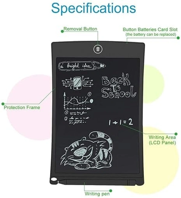 tos (Pack Of 2) Lcd Writing Tablet 8.5 Inch/21.5 Cm E-Note Pad Lcd Colorful Drawing Tablet Kids Drawing Pad 8.5 Inch Doodle Board,Toddler Boy And Girl Learning Gift Variation  Black 