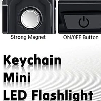 tos  Keychain Flashlight with Bottle Opener, Magnetic Base and Folding Bracket Mini Flashlight 1000 Lumens Rechargeable LED Light Cool White with 4 Modes Multifunctional Pocket Light (Pack of 2) - black