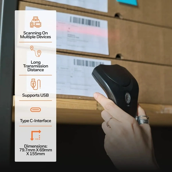 Honey Well  Impact by Honeywell IHS520BT Wireless 2D Barcode Scanner - High Performance, Long-Range Scanning with Storage for up to 8000 barcodes, Compact and Portable Design - Near Service Center, Black, 2 Years
