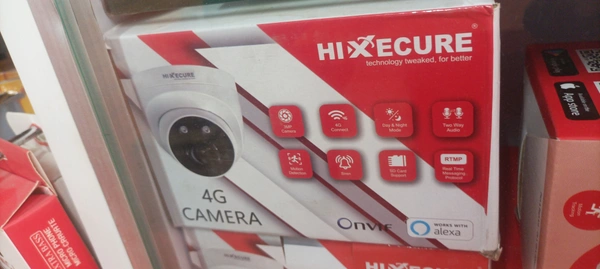 Hi Xecure  4g Wifi Camera Hi Xecure Support All Network Sim Cards  Power Adopter Included Dome Camera Lan Supported Wifi Supported - White, Info@hifocuscctv.Com