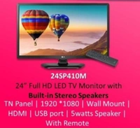 LG 24" TV Monitor HD 1 HDMI Port 1 USB Port  - Lg Service Center, Black, 3 Years Labour And Parts