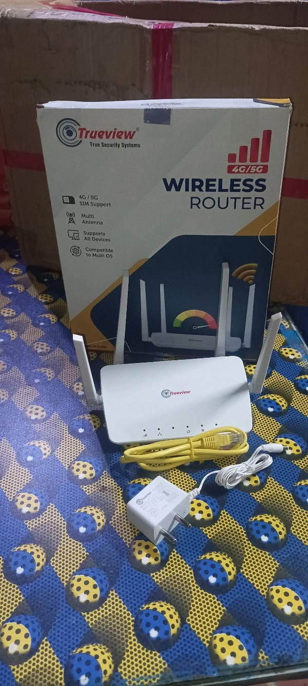 Trueview All Sim Supported True View 4g Router 5g Sim Supported Speed Only 4g  Including Adopter 1 MTR Lancable - What's App 7507407111, White, 1 Year