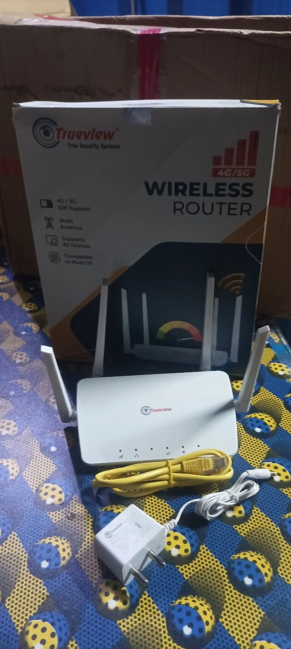 Trueview All Sim Supported True View 4g Router 5g Sim Supported Speed Only 4g  Including Adopter 1 MTR Lancable - What's App 7507407111, White, 1 Year
