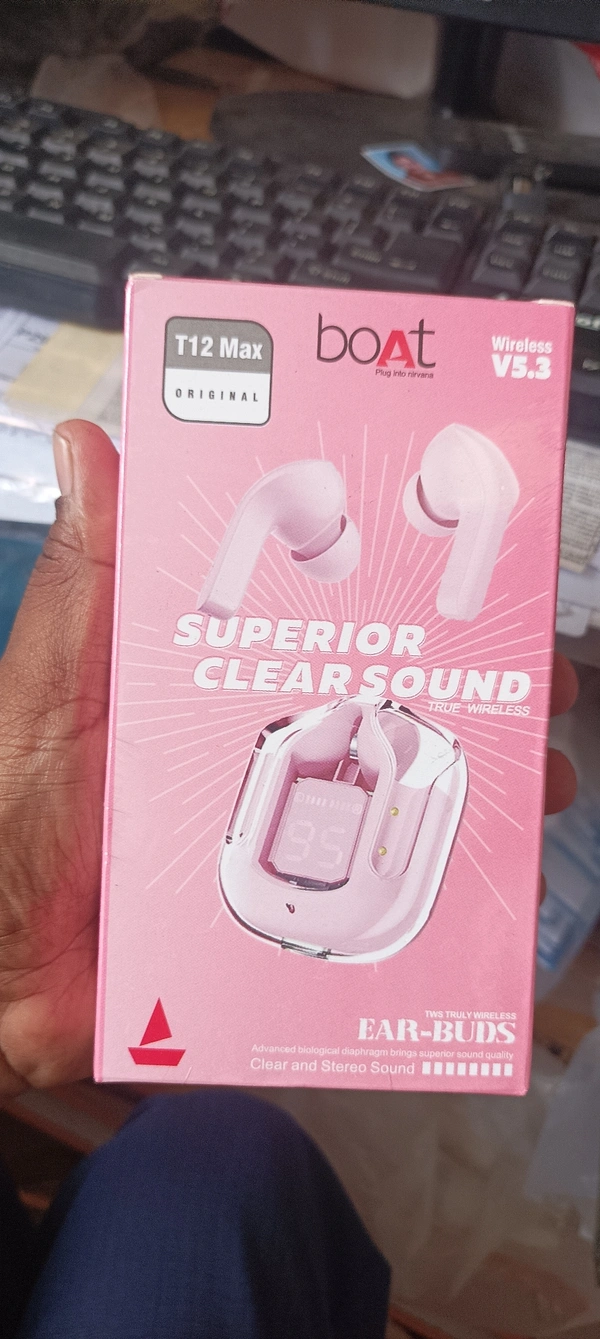 Unbranded  Stylish Earbuds With Charging Display  - Tickle Me Pink