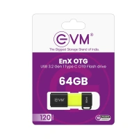 EVM EnX OTG 64GB USB 3.2 Gen 1 Type-C OTG Flash Drive - Golden Fizz, 10 Years, Contact Customer Care Service