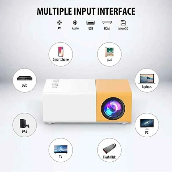 UNBRANDED Portable Mini Home Theater LED Projector  CLARITY UP TO 32 INCH SIZE - Web Orange, NO WARANTY, 9629276744