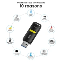 EVM EnX Drive 64GB USB 3.2 Gen 1 Flash Drive - Turbo, 10 Years, Contact Customer Care Service