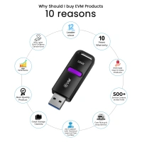 EVM EnX Drive 128GB USB 3.2 Gen 1 Flash Drive - Purple, 10 Years, Contact Customer Care Service
