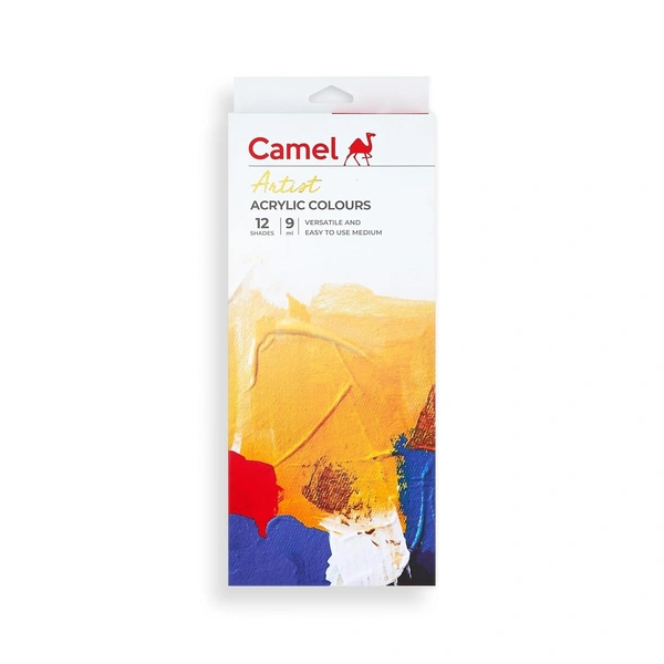  Camel Acrylic Color Box - 9ml Tubes, 12 Shades