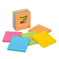 Post-it Super Sticky Notes, 2X Sticking Power, 3 in x 3 in, 5 Pads/Pack, 90 Sheets/Pad (neon Colour)