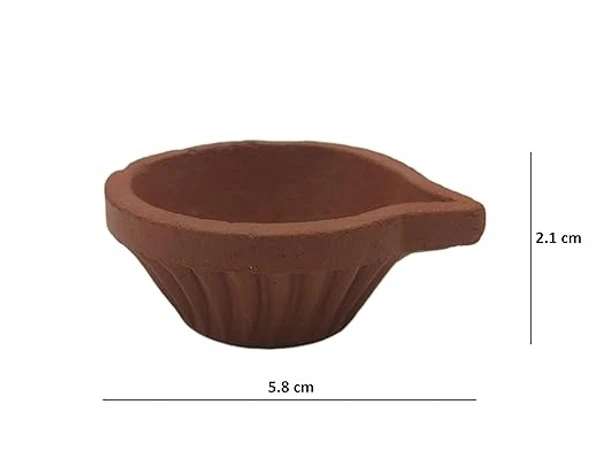 Clay Small Diya (5.8 cm x 5 cm x 2.1 cm) - 6