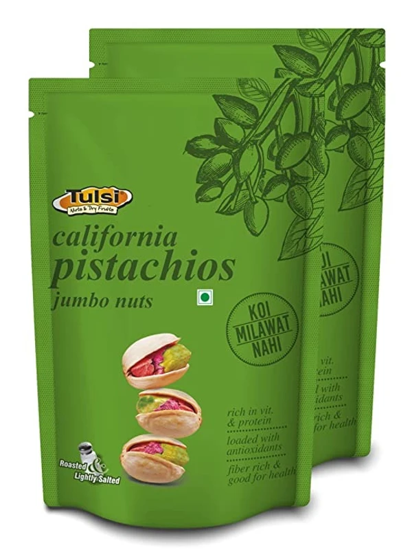 Tulsi Roasted California Pistachios Jumbo Nuts Lightly Salted - 200 gram