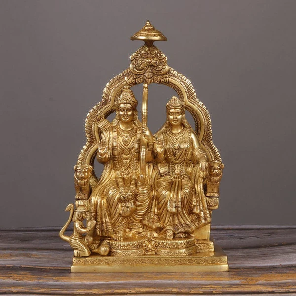 Lord Rama with Goddess Sita and Hanumaji ( Brass)