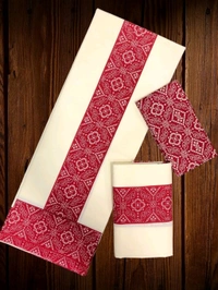 COTTON MAYA PRINT SET MUNDU WITH BLOUSE 