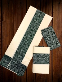 COTTON MAYA PRINT SET MUNDU WITH BLOUSE 