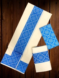 COTTON MAYA PRINT SET MUNDU WITH BLOUSE 
