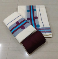 Kerala COTTON SETMUNDU,  Polka Dot print