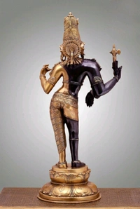 Ardhanarishvara Brass Idol, Dual Tone , 26 Inch