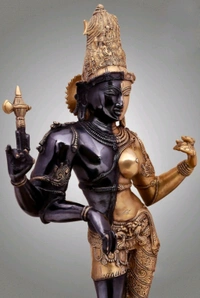 Ardhanarishvara Brass Idol, Dual Tone , 26 Inch