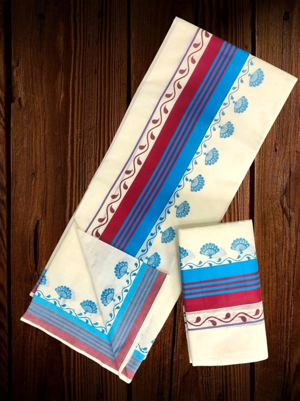 Katikara Fancy Print Set Mundu