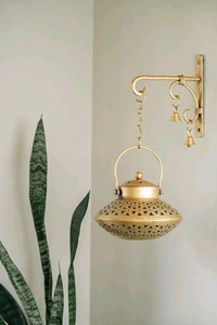Metal Incense Burner / Tea Light Holder with Hanger and Bells